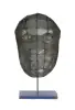 Product image 4 of the product “Small Mask on stand - Modell 4, 53cm height, sculpture from upcyceled oil barrel. ”